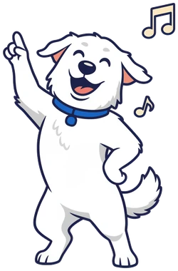 Peggy, devtech.pro mascot, dancing